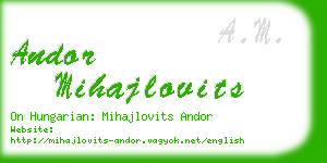 andor mihajlovits business card